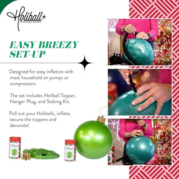 NIB Holiball Inflatable Holiday Ornament - Indoor/Outdoor 30” Ball - Pink - Picture 11 of 11